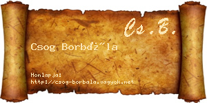 Csog Borbála névjegykártya